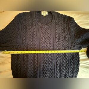 Jos A Banks mens navy cable-knit 1905 New Tradions crew neck sweater size XL